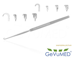 Wundhaken Trachealhaken 16cm | enge Biegung | ein bis vier Zinken