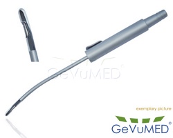 GASPAROTTI Liposuction Kanüle gebogen - ein zentrales Loch - Griff mit Ø 13 mm Saugschlauch Anschluss